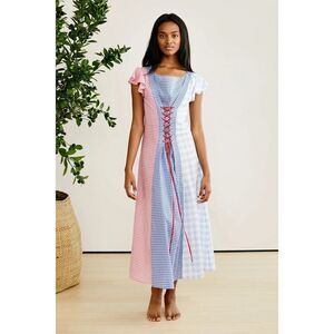 Marysia Resort Shelter Dress Gingham PrairieCore Cottagecore Size S Corset
